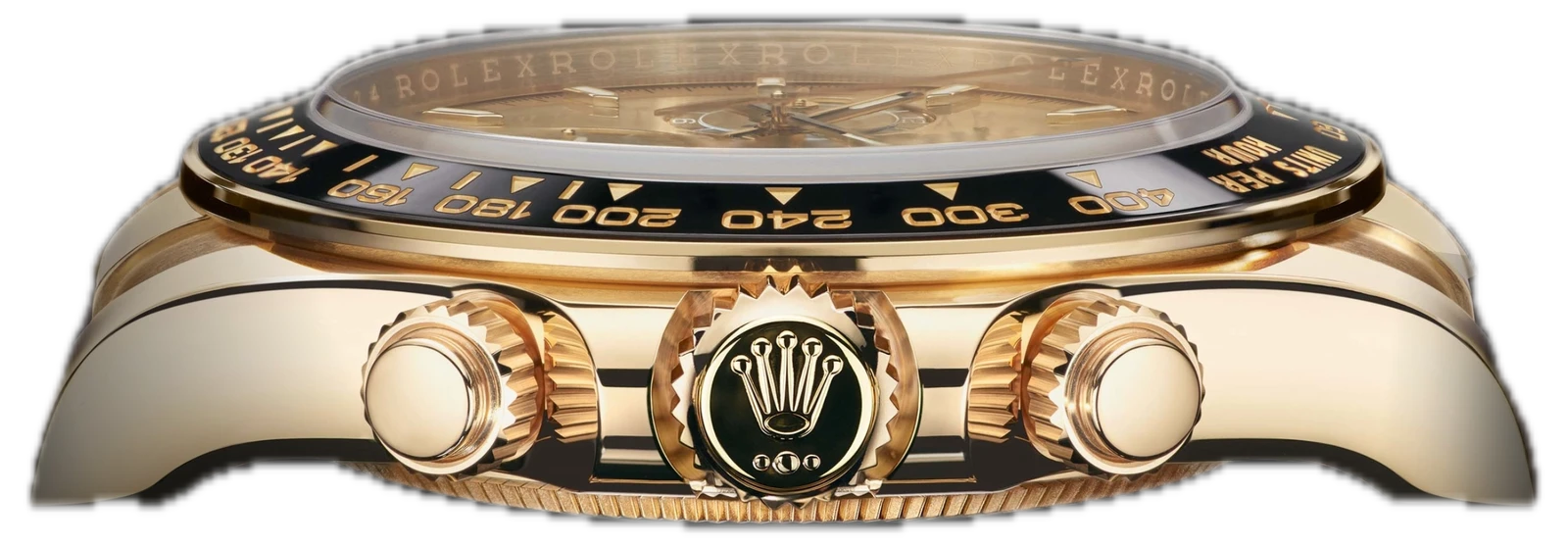 Rolex Cosmograph Daytona en or jaune, profil