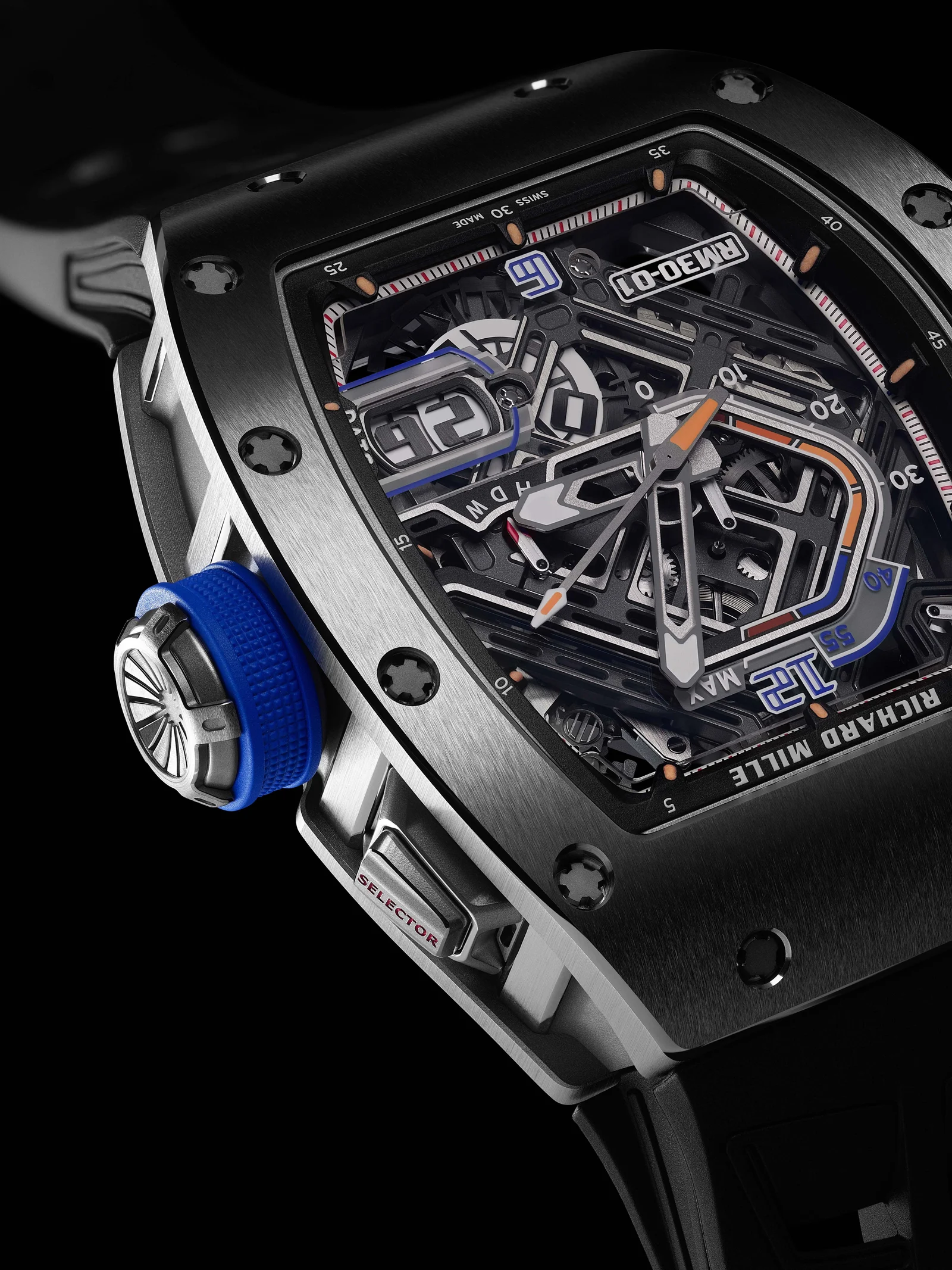 Richard Mille, couronne bleue
